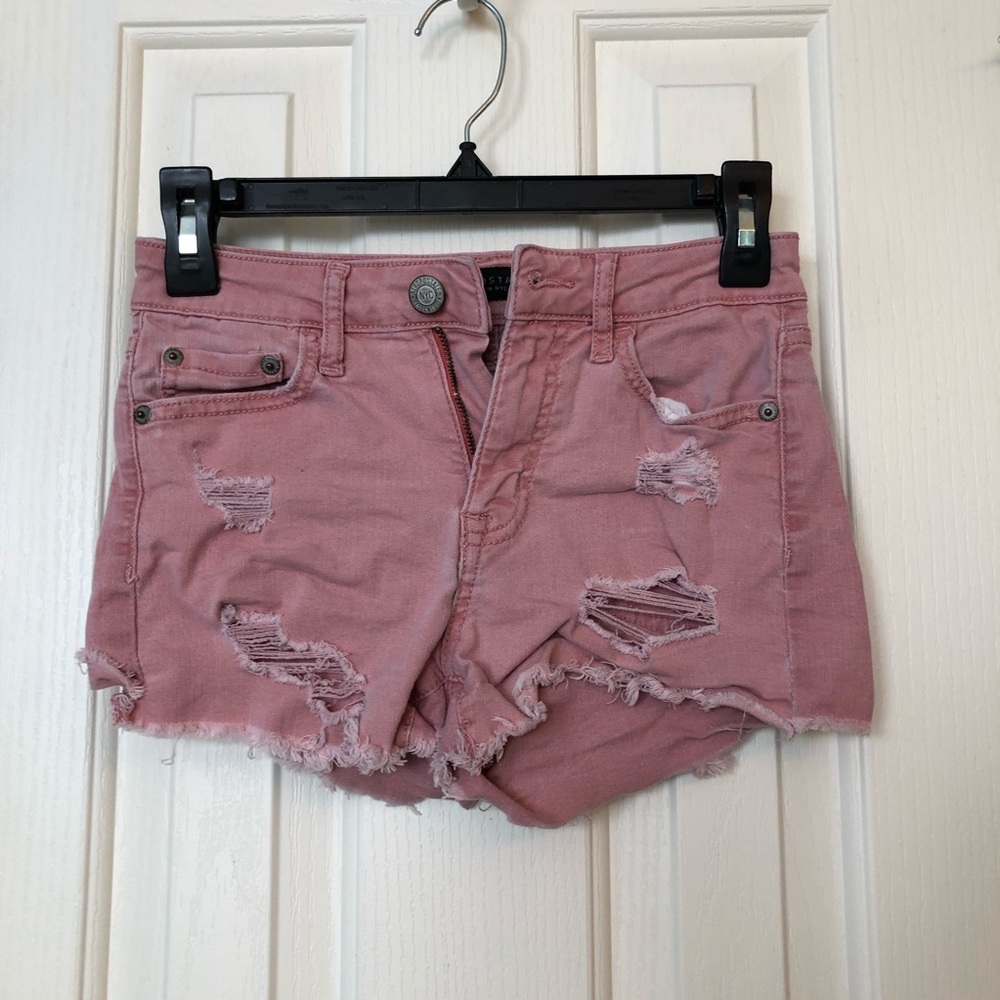 Aeropostale Pink High Waisted Shorty Shorts 00